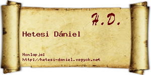 Hetesi Dániel névjegykártya